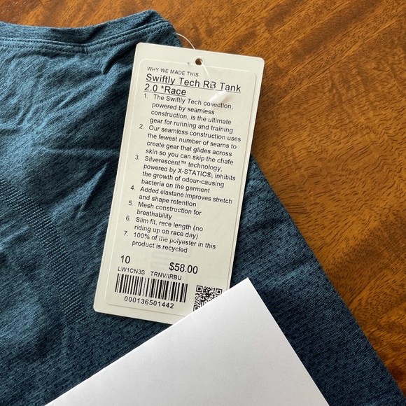 Lululemon Swiftly Tank Race Length True Navy/Iron Blue sz 10 - Picture 2 of 2